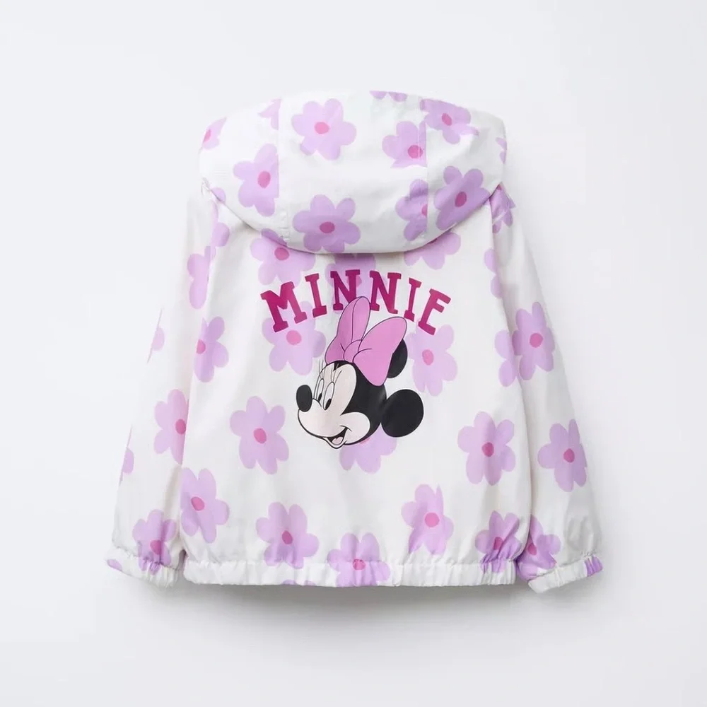 Zara Disney Lightweight Water Repellent Floral Mini Mouse Jacket